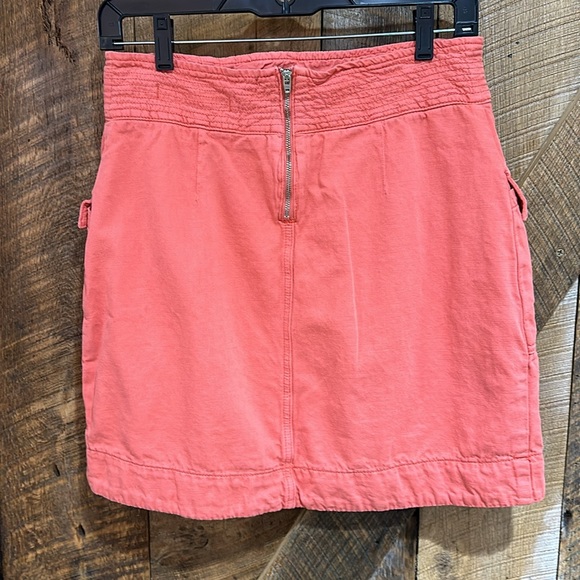 Anthropologie Cotton Linen Blend Salmon Cargo Skirt size 6 - Picture 4 of 6